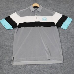 FootJoy Golf Polo Mens Medium Striped Caledonia Golf & Fish Club Performance